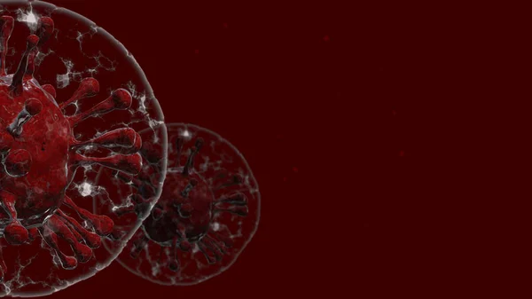 Coronavirus Covid Burbuja Aire Flotando Alrededor Con Otras Partículas Células — Foto de Stock