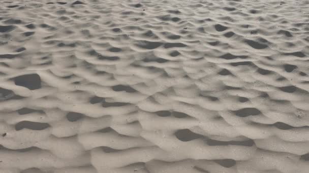 Bakgrund Sand Stranden Kvällen Och Solljus Sandstruktur Camera Dolly Bild — Stockvideo