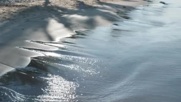 Закрийте Пляж Піщаних Пляжів Море Ранковій Азії Таїланд Повільний Рух — стокове відео