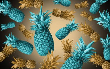 Tropikal meyve, ananas, soyutlama arka plan