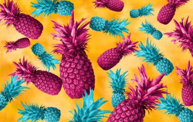 Tropikal meyve, ananas, soyutlama arka plan