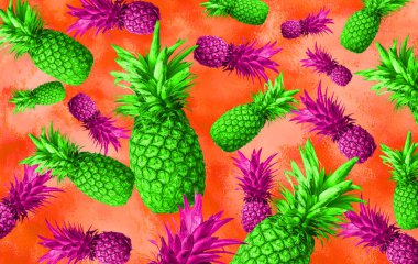 Tropikal meyve, ananas, soyutlama arka plan