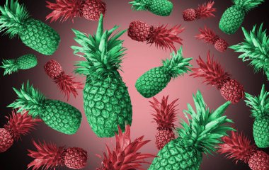 Tropikal meyve, ananas, soyutlama arka plan