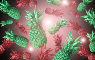 Tropikal meyve, ananas, soyutlama arka plan