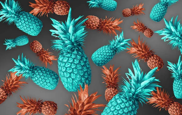 Achtergrond Van Tropisch Fruit Ananas Abstractie — Stockfoto