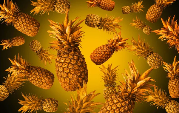 Achtergrond Van Tropisch Fruit Ananas Abstractie — Stockfoto