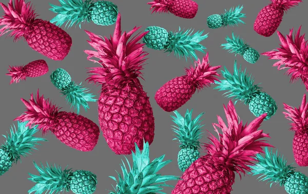 Fond Fruits Tropicaux Ananas Abstraction — Photo