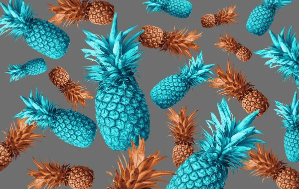 Tło Owoców Tropikalnych Ananasy Abstrakcja — Zdjęcie stockowe