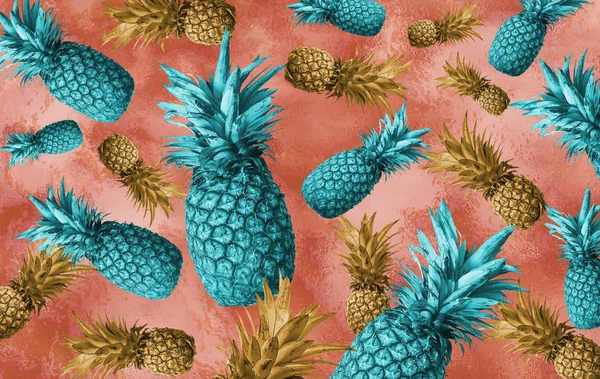 Hintergrund Tropischer Früchte Ananas Abstraktion — Stockfoto