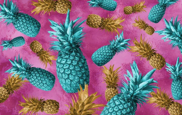 Fond Fruits Tropicaux Ananas Abstraction — Photo