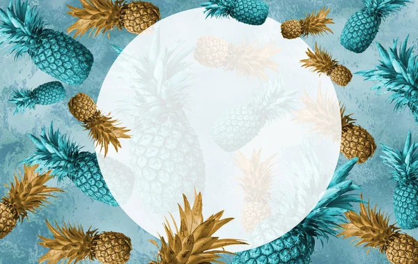 Hintergrund Tropischer Früchte Ananas Abstraktion — Stockfoto