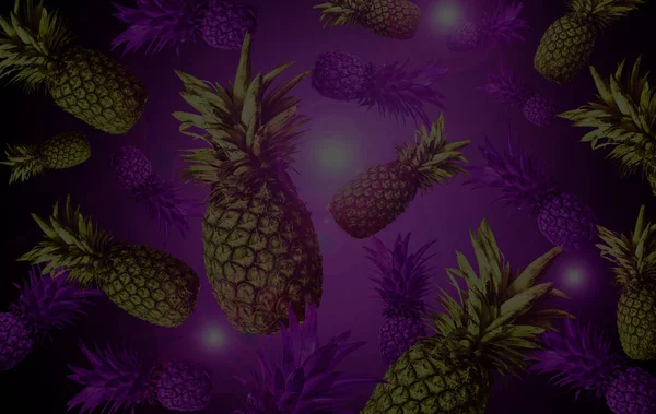 Trópusi Gyümölcs Ananász Absztrakció Háttér — Stock Fotó