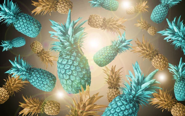 Hintergrund Tropischer Früchte Ananas Abstraktion — Stockfoto