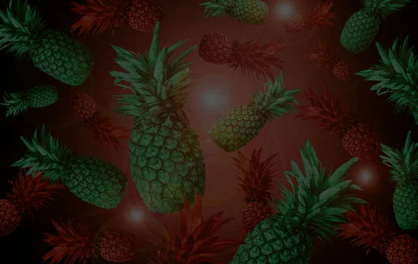 Achtergrond Van Tropisch Fruit Ananas Abstractie — Stockfoto