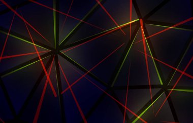 Koyu arka plan, neon, üçgen, daire