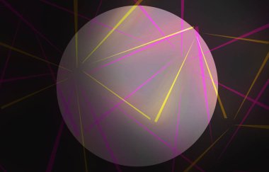 Koyu arka plan, neon, üçgen, daire