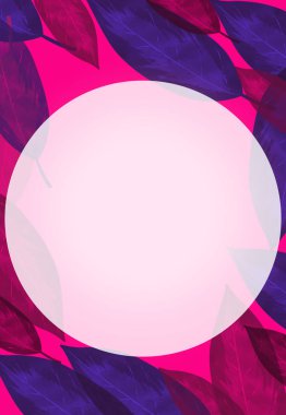 Arka plan ile tropikal yaprak, çerçeve, poster