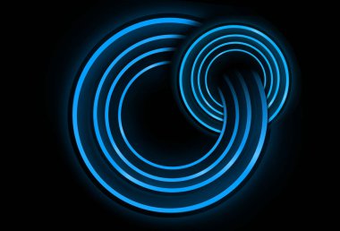 Karanlık bir arka plan üzerinde Neon daire