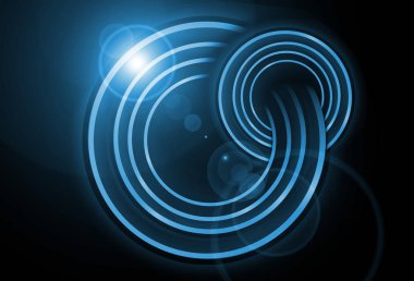 Karanlık bir arka plan üzerinde Neon daire