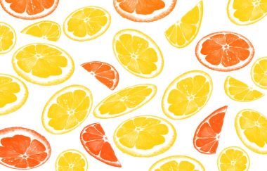 Meyve arka plan, limon, tropikal yaprak