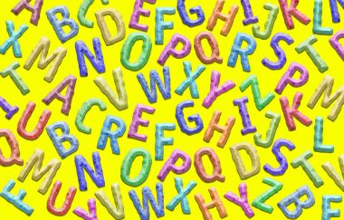 Arka plan ile İngilizce alfabesi harfleri