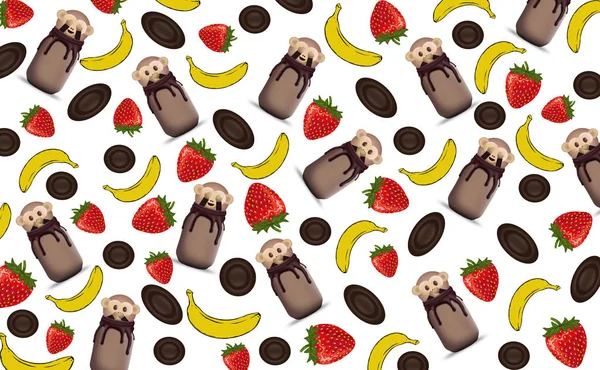 Pattern Chocolate smoothies, sweet background