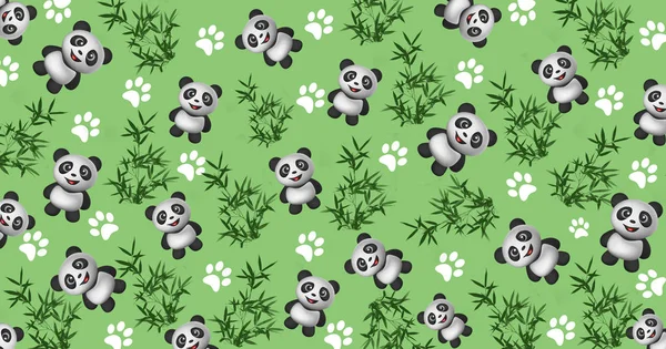 Panda Bambusz Levelek — Stock Fotó