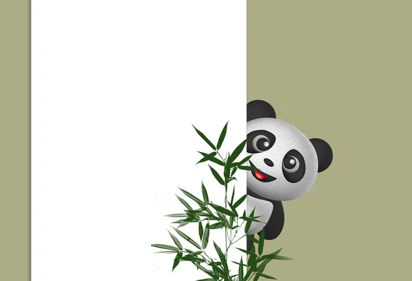 Panda Bamboo Leaves — Stock Photo, Image