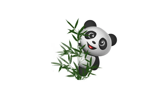 Panda Bambusowe Listowie — Zdjęcie stockowe