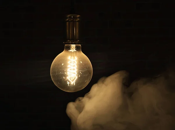 Lamps Dark Background Loft Smoke — Stock Photo, Image