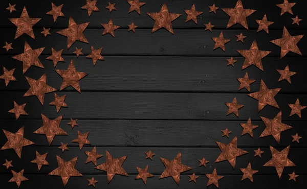 Wooden background, star pattern, frame, poster