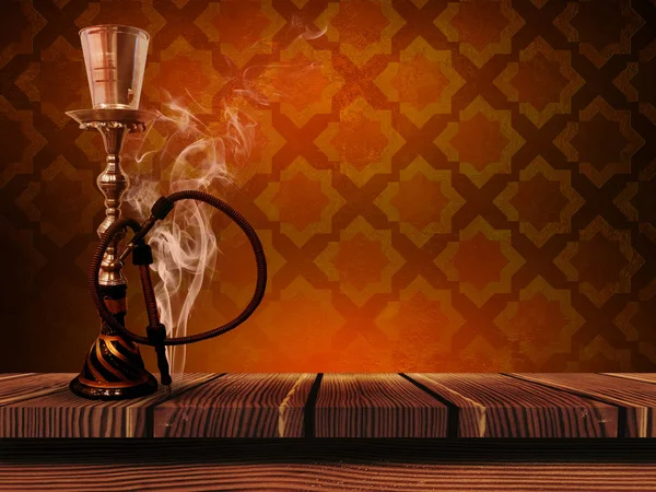 Ναργιλές Όμορφες Ανατολίτικα Φόντο Καπνός — Φωτογραφία Αρχείου