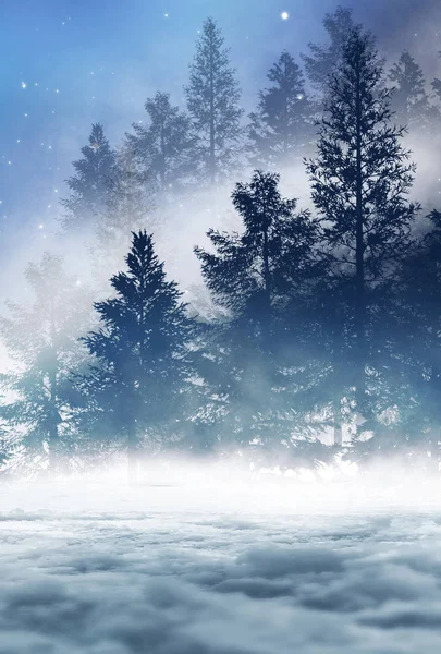 Winter Abstrakte Landschaft Sonnenlicht Winterwald — Stockfoto