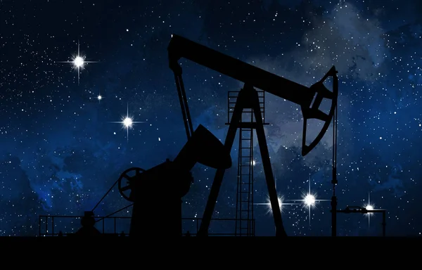 Нефть Промышленное Предприятие Добыче Нефти Абстрактный Фон Ночной Вид Дополнительная — стоковое фото