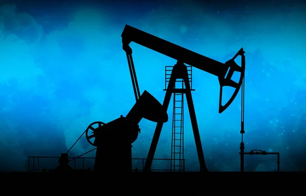 Petróleo Una Planta Producción Petróleo Industrial Fondo Abstracto Vista Nocturna —  Fotos de Stock