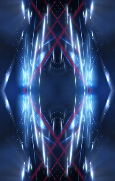 Abstract Futuristic Blue Neon Background Lines Light Rays Abstract Light — 스톡 사진