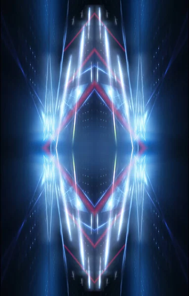 Abstracte Futuristische Blauwe Neon Achtergrond Lijnen Lichtstralen Abstracte Licht Leeg — Stockfoto