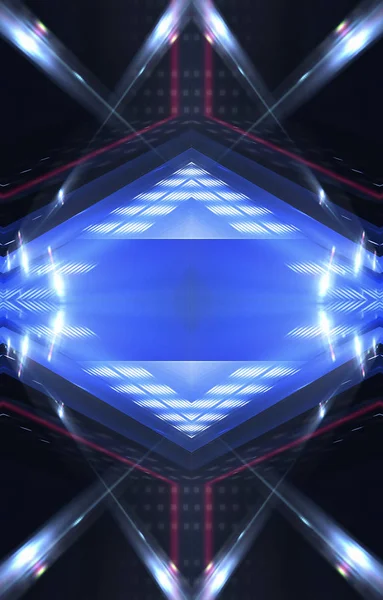 Abstrakt Futuristisk Blå Neon Bakgrund Linjer Och Ljusstrålar Abstrakt Ljus — Stockfoto