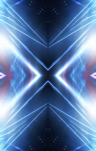 Abstract Futuristic Blue Neon Background Lines Light Rays Abstract Light — 스톡 사진