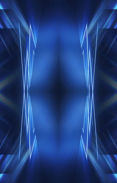 Абстрактний Футуристичний Блакитний Неоновий Фон Лінії Світлові Промені Абстрактне Світло — стокове фото