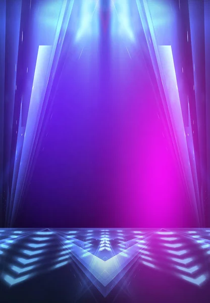 Luz Abstrata Ultravioleta Fita Díodo Linha Luz Gradiente Violeta Rosa — Fotografia de Stock