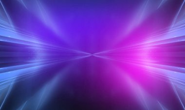 Ultraviyole soyut ışık. Diyot bant, ışık hattı. Violet ve pembe gradyan. Modern arka plan, neon ışık. Boş sahne, spot ışıkları, neon ışıklar. Soyut ışık.