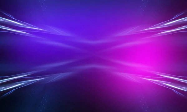 紫外线的抽象光 二极管磁带 紫罗兰和粉色梯度 现代背景 霓虹灯 空荡荡的舞台聚光灯霓虹灯 摘要光 — 图库照片