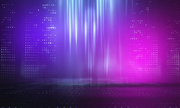 Ultraviolet abstract light. Diode tape, light line. Violet and pink gradient. Modern background, neon light. Empty stage, spotlights, neon. Abstract light.