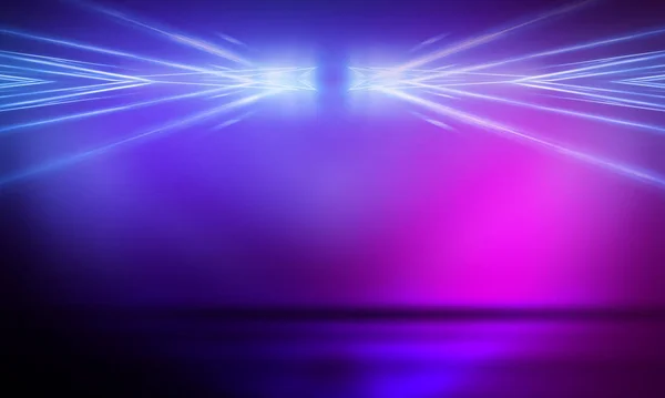 Ultraviolet abstract light. Diode tape, light line. Violet and pink gradient. Modern background, neon light. Empty stage, spotlights, neon. Abstract light.