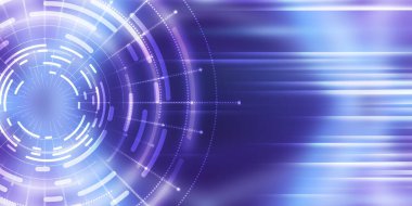 Karanlık teknoloji soyut arka plan ve neon parıltısı. Soyut arkaplanda siber çember lazer figürü. Karanlık soyut fütüristik arka plan. Sahnenin ortasındaki siber çemberin geometrik şekli. 