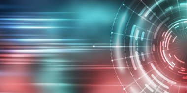 Karanlık teknoloji soyut arka plan ve neon parıltısı. Soyut arkaplanda siber çember lazer figürü. Karanlık soyut fütüristik arka plan. Sahnenin ortasındaki siber çemberin geometrik şekli. 