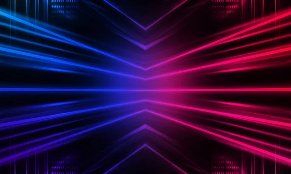 Dark Abstract Futuristic Background Neon Lines Glow Neon Lines Shapes — Stock Photo, Image