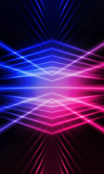 Dark Abstract Futuristic Background Neon Lines Glow Neon Lines Shapes — Stock Photo, Image