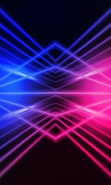 Dark Abstract Futuristic Background Neon Lines Glow Neon Lines Shapes — Stock Photo, Image